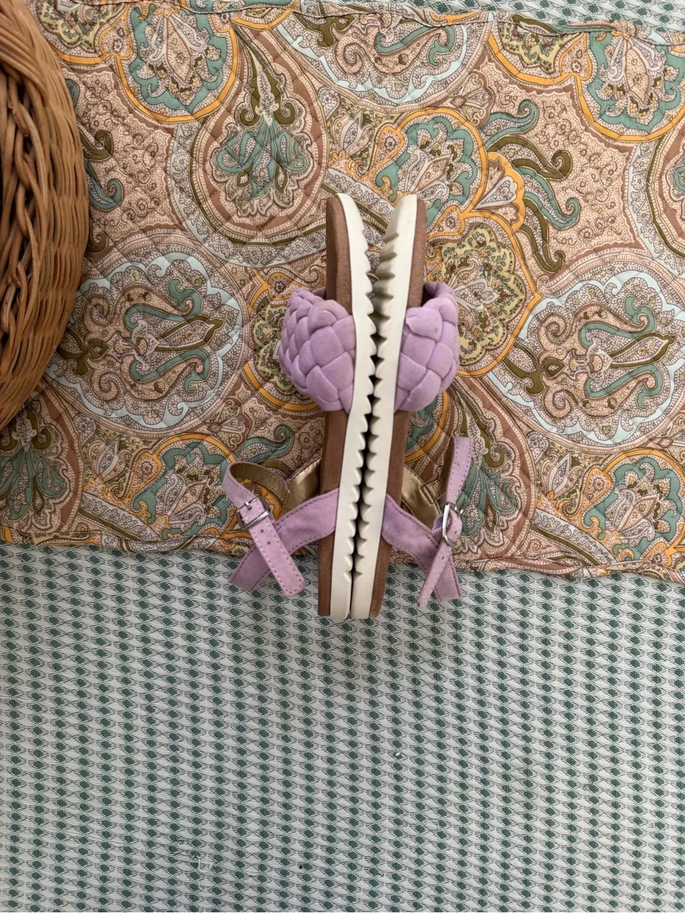 Cat & Jack Lilac Braided Strap Girls Sandals Size 3